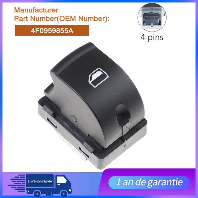 Commande De Lève-vitre AUDI - Référence 4F0959855A - Compatible A6 Allroad Quattro 06-11, Q7 4L 06-15 - Neuf