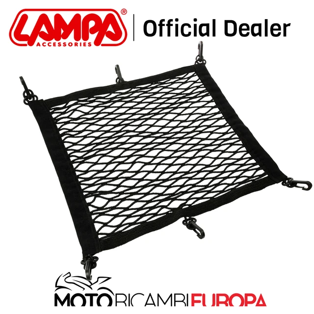 Filet Élastique Pour Moto 30x30 Cm - Transport Casque, Bagages | 6 Crochets Métalliques - Résistant