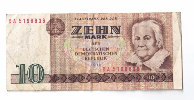 DDR Banknote Geldschein Geld 10 Mark 1971 Ro. 359c Computersatz BA51...
