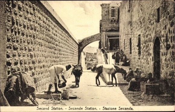 Ak Jerusalem Israel, Second Station, Straßenszene - 3669588