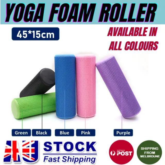Pilates Foam Roller Long Physio Yoga Fitness GYM Exercise Training Massage 45CM