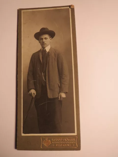 Bregenz - 1908 - Ernest Kiene als Mann mit Hut - Portrait / CDV