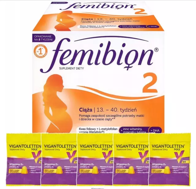 FEMIBION NATAL 2 Schwangerschaft 56 Tabletten + 56 Kapseln Für 8 Wochen Folsäure