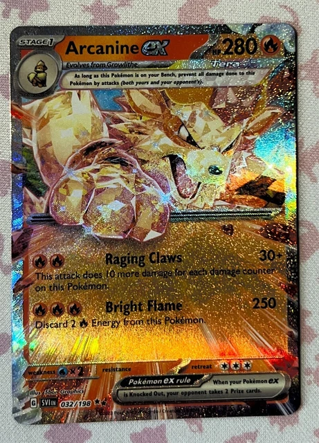 Arcanine Ex 032/198 Double Rare Holo Scarlet & Violet Base Pokemon Card Mint