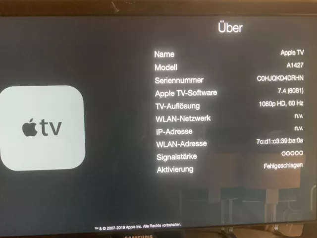 Apple TV Modell A1427 mit Fernbedienung