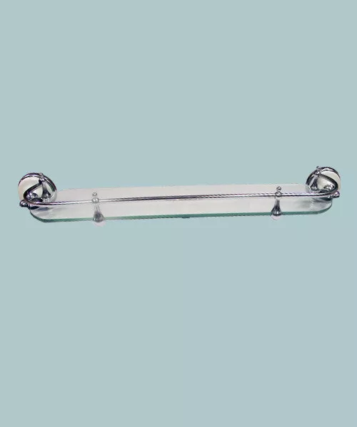 Polished chrome & Ceramic Individual glass Estante de Baño