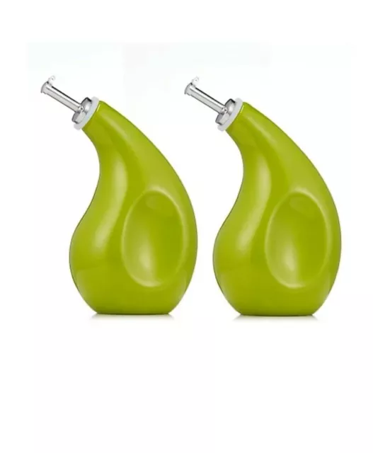 Cooks Essentials Stoneware Oil & Vinegar Bubble Bottle in Lime Green