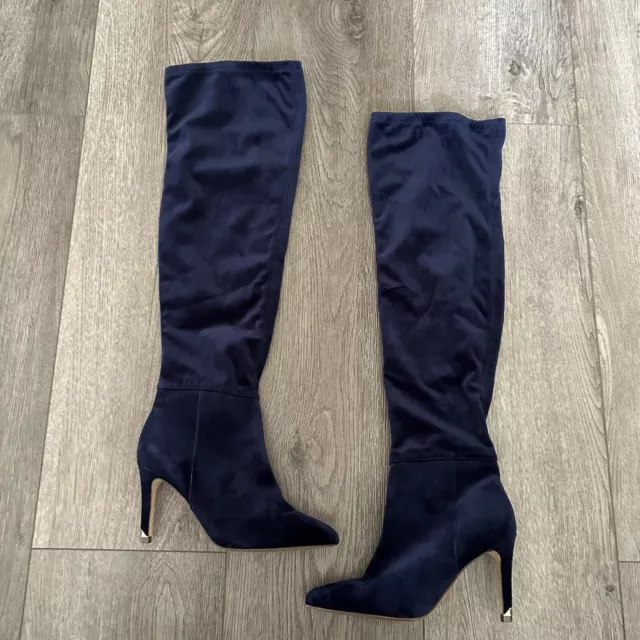 Women’s CALL IT SPRING Navy Suede Knee High Boots Size 6.5