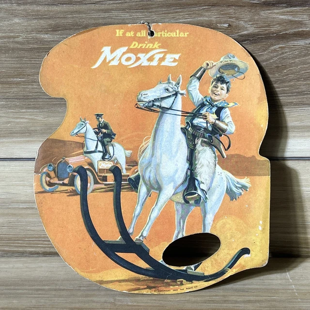 Vintage Moxie Cardboard Hang Tag bottle topper. C1922 Double sided