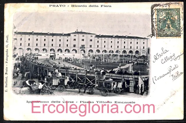 ad3996 - CARTOLINA D'EPOCA - Prato Provincia - Ippodromo delle Corse 1902