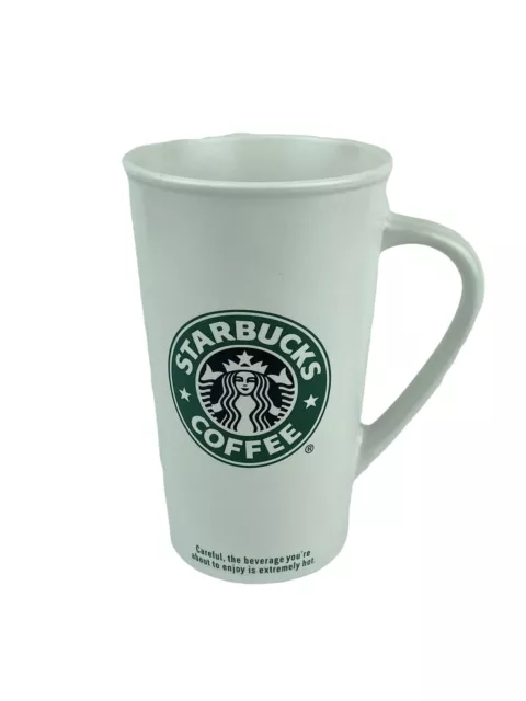 Starbucks 2006 White Ceramic Green Logo Mermaid Siren Coffee Tea Mug Cup 16 oz