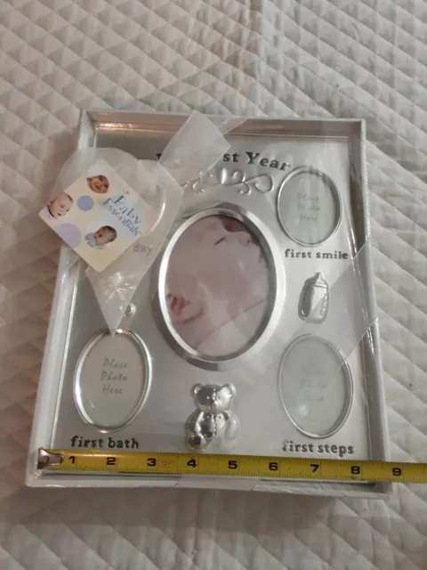 NWT Babys First Year Photo Frame Silver 2