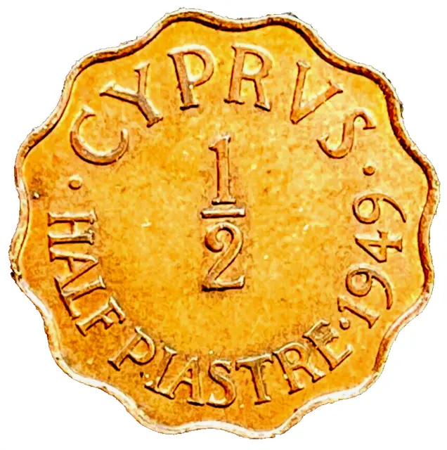 1949 Cyprus Coin 1/2 Piastre KM# 29 Europe Coins AU EXACT COIN SHOWN FREE SHIP