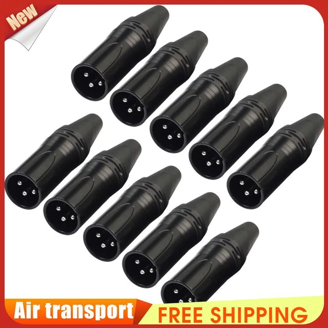 10pcs DIY Microphone XLR 3Pin Male Plug Connector Cable Solder Plug MIC Adapter