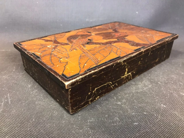Petite Boîte En Bois Vintage - Coffret à Bijoux Ou à Thé/épices, Déco Ancienne, Occasion