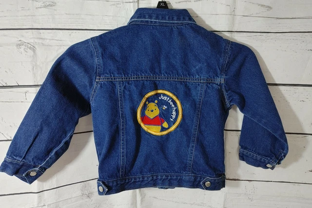 Disney Kids Sz 4T Denim Jean Jacket Disney Winnie the Pooh Just Be Happy