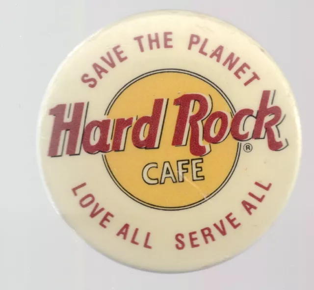 Hard Rock Pin Save The Planet Love All Serve All Button