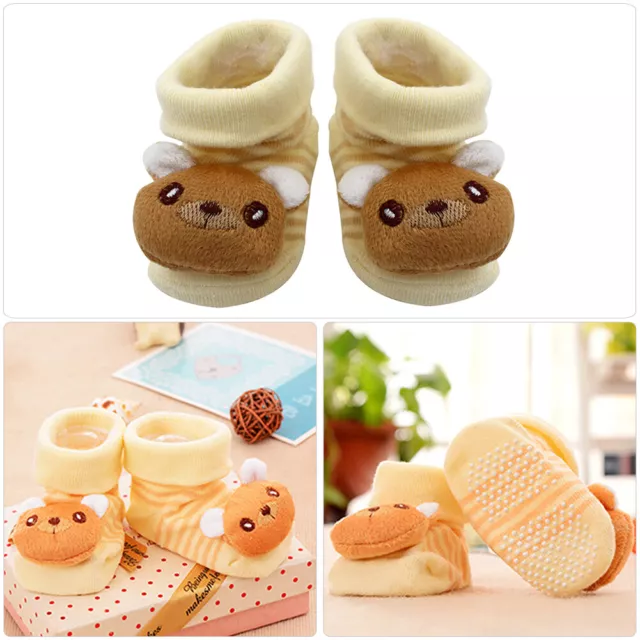 6 Pairs Baby Girls Boys Cute 3D Doll Socks Soft Non-slip Warm Daily Floor Sock 3