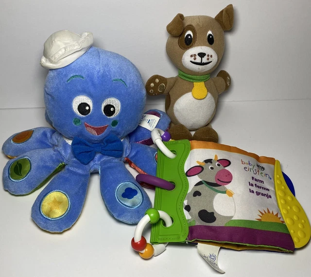 BABY EINSTEIN OCTOPUS Dog Book Plush Toy Stuffed Animal Colors Spanish