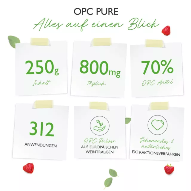 500g OPC - 100% Traubenkernextrakt Pulver - 70% OPC-Gehalt aus Frankreich Vegan 2