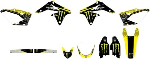 DCOR - 20-40-451 - Monster Energy Suzuki Complete Graphics Kit, White 4302-6152