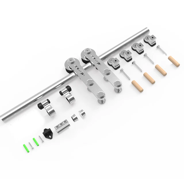 CCJH 4FT-14FT Stainless Steel Sliding Barn Door Hardware Closet Track Kit