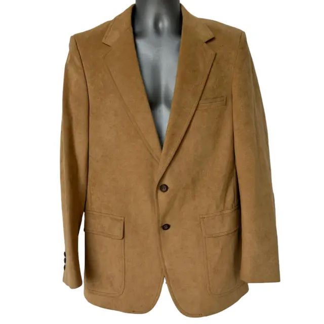 Vintage Belridge Blazer Tan Faux Suede Jacket Sport Coat Men's Size 38?