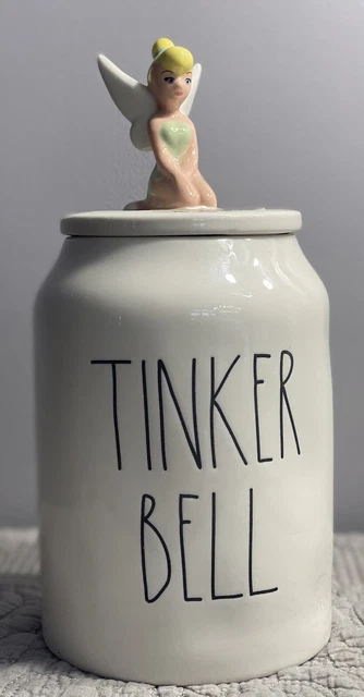 Rae Dunn By Magenta Disney Tinker Bell Ceramic canister Jar With Lid NEW