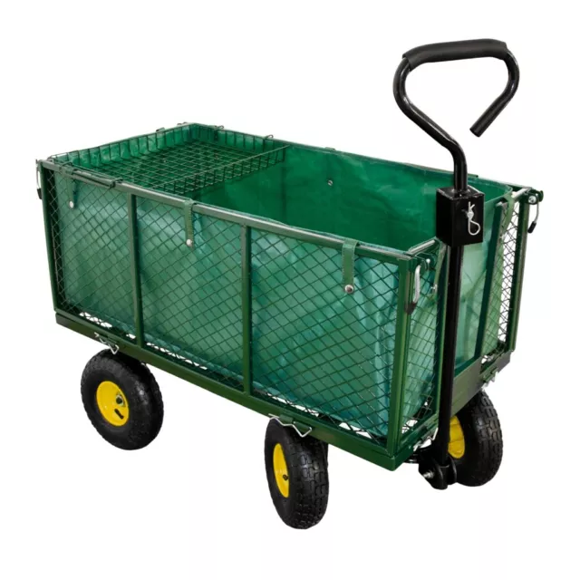 Chariot de transport Buggy de jardin l Diable main avec bâche pneus max 550 kg
