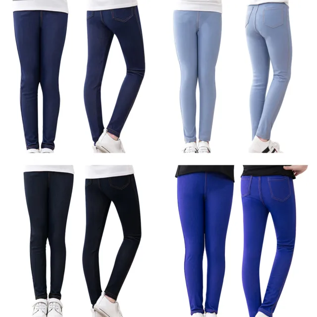 Kids Girls Pants With Pocket Leggings School Jeggings Outdoor Activewear Yoga