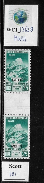 WC1_13628. ITALY: TRIESTE FTT. Gutter pair 1953 MOUNTAIN'S FEAST. Scott 181. MNH