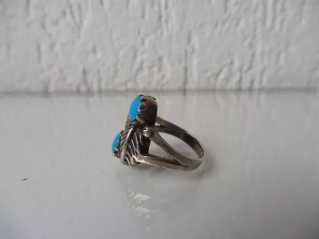 Schöner ,alter Ring__Indianerschmuck__925 Silber mit Türkisen____ 2