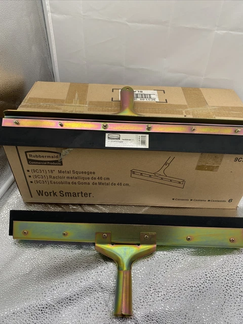 6 Rubbermaid Commercial Straight Floor Squeegee 18" Dual Moss Squeegees - 9C31