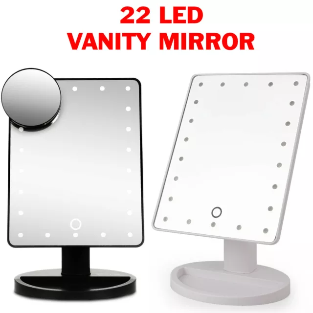 22 Led 5X Magnifying Touch Screen Light Make-Up Cosmetic Tabletop Vanity Mirror