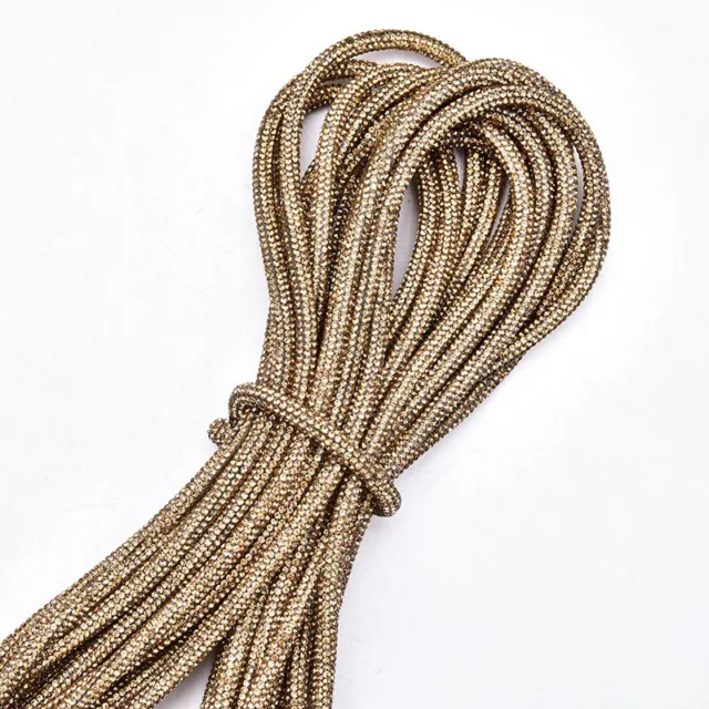 6mm Wide Crystal Rhinestone Shiny Glitter Rope Chain String Bridal Applique
