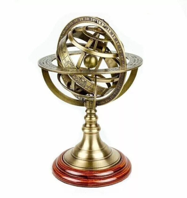 Vintage Antique Brass Astrolabe Armillary Globe Decor Vintage Gift New Designer