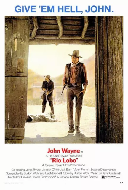 RIO LOBO Movie POSTER 27 x 40 John Wayne, Jorge Rivero, Jennifer O'Neill, A