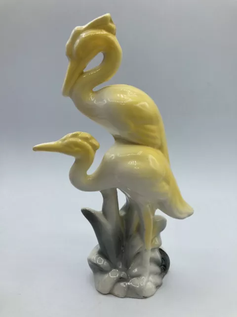 Vintage ceramics Pottery Crane Bird Figurine  MID-CENTURY MODERNIST 1950's