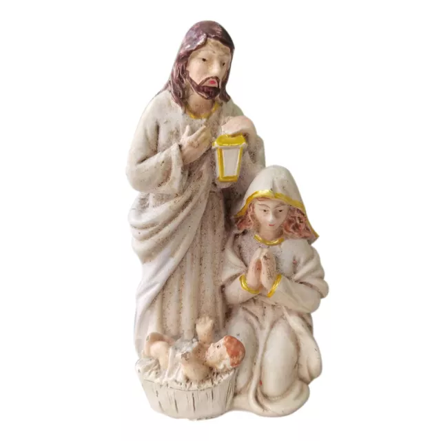 Holy Family Nativity Scene Christmas Figurine Resin Mary Joseph Baby Jesus