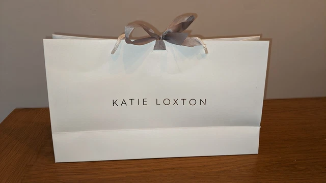 Job Lot of 10 Katie Loxton White Gift Bags with Ribbon Ties 35cm x 20cm