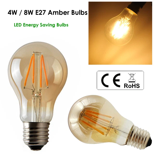 Vintage Filament LED Edison Bulb Dimmable E27 Decorative Industrial A60 Light A+