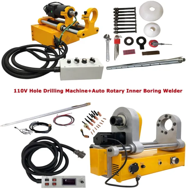 110V Hole Drilling Machine + 110V Portable Auto Rotary Inner Boring Welder