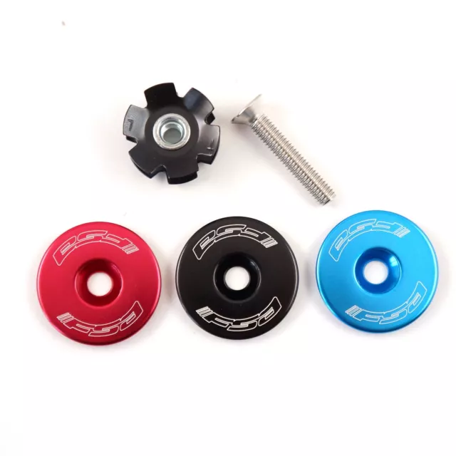 FSA Bicycle Headset Star Nut & Top Cap Set // 1-1/8" // Black Blue Red Orbit MX