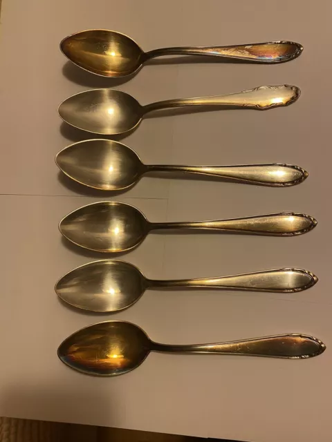OKA - 6 Löffel - Tafellöffel - 90er Silber - ca. 21,3 cm.