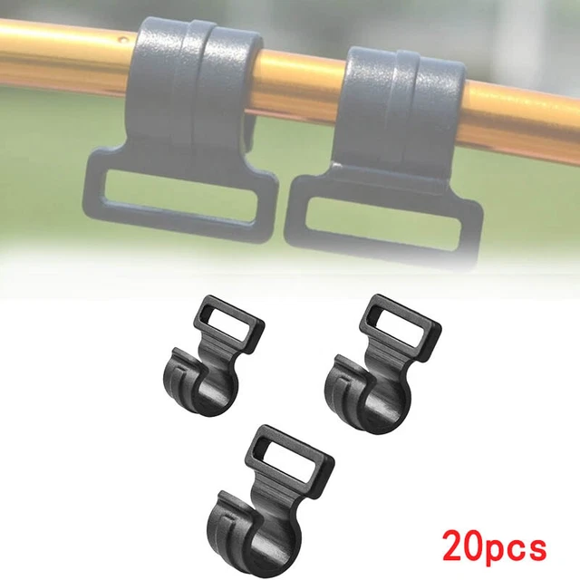 20x Plastic Camping Tent Pole Hook Caravan Awning Tent Inner Hanger C Clips Set