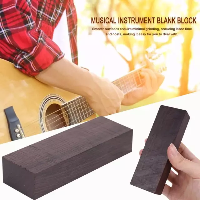 12*4*2.5 Black Ebony Wood Lumber Blank DIY Material For Music Instruments  Tool