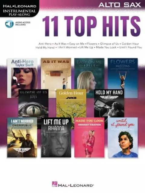 11 Top Hits for Alto Sax: Instrumental Play-Along Paperback Book