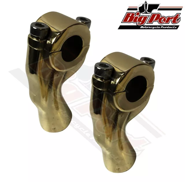 Solid Brass Motorcycle 1" Handlebar Riser Clamp 3.5" Rise Bobber Chopper