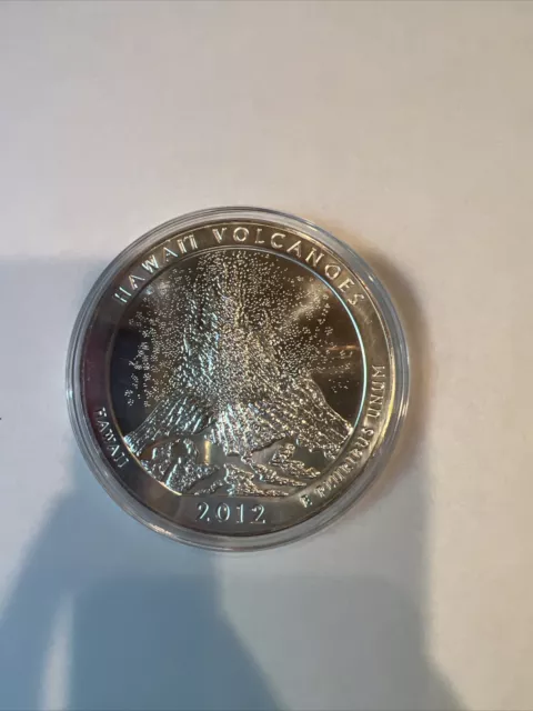 USA 2012 -ATB -  Hawaii:  Volcanos Natl Park - 5 Oz. 999 Silver Coin