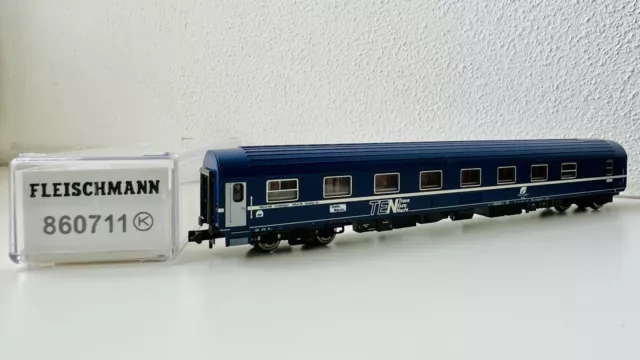 Fleischmann N 860711 Schlafwagen TEN (T2S), 1./2. Klasse, WLABm, blau, FS, OVP